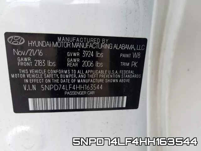 5NPD74LF4HH163544 фото 2