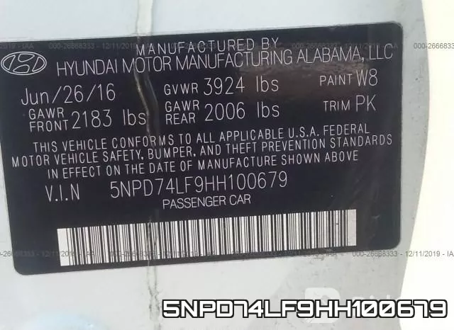 5NPD74LF9HH100679 фото 10