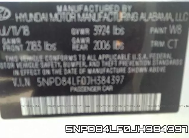 5NPD84LF0JH384397 фото 10