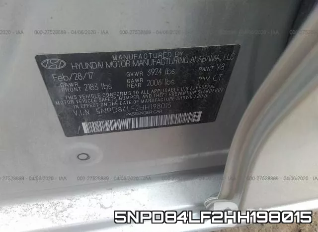 5NPD84LF2HH198015 фото 10