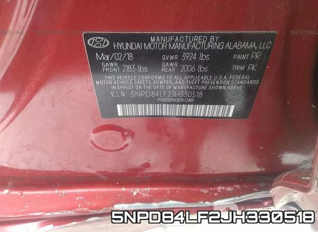 5NPD84LF2JH330518 фото 10