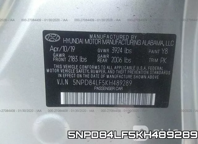 5NPD84LF5KH489289 фото 10