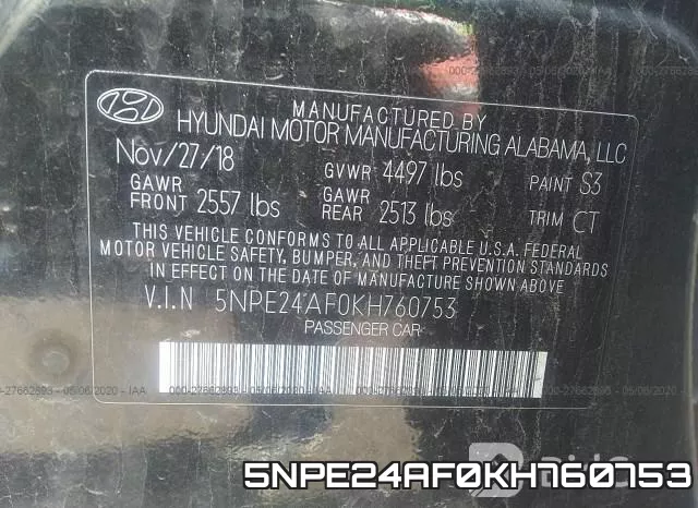 5NPE24AF0KH760753 фото 10