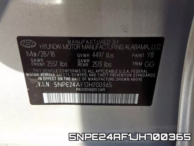 5NPE24AF1JH700365 фото 2