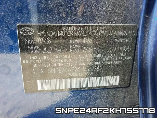 5NPE24AF2KH755778 фото 2