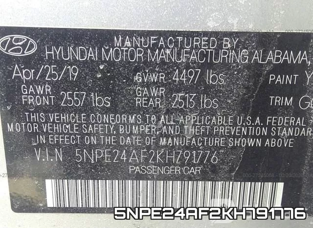 5NPE24AF2KH791776 фото 10