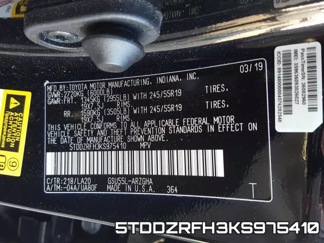 5TDDZRFH3KS975410 фото 2