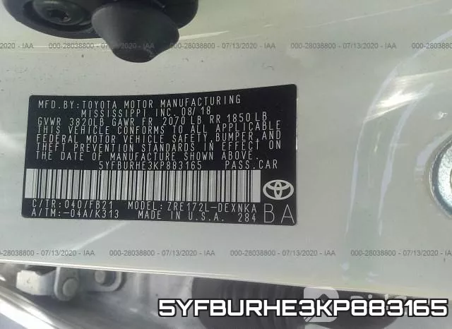 5YFBURHE3KP883165 фото 10