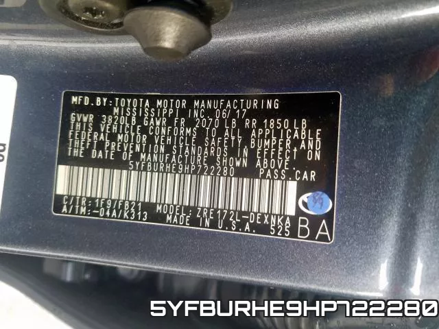 5YFBURHE9HP722280 фото 2