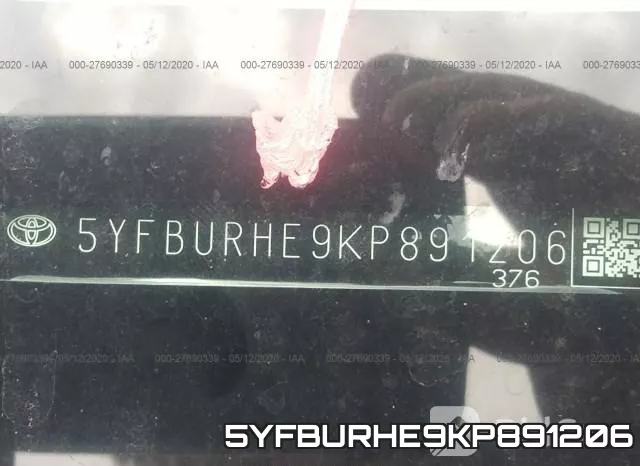 5YFBURHE9KP891206 фото 10