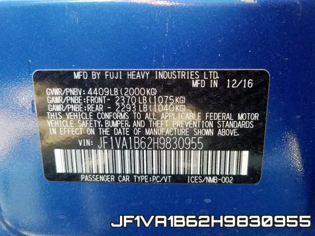 JF1VA1B62H9830955 фото 2