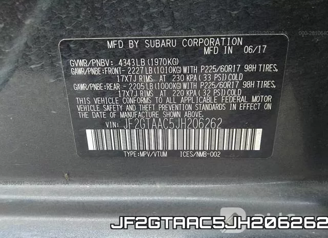 JF2GTAAC5JH206262 фото 10
