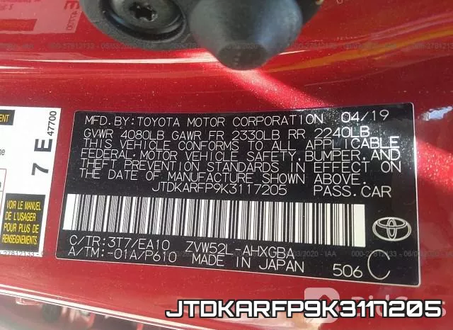 JTDKARFP9K3117205 фото 10