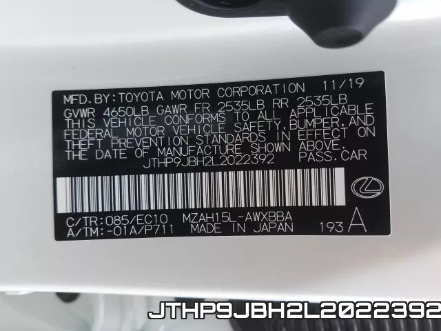 JTHP9JBH2L2022392 фото 2