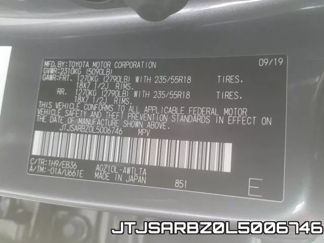 JTJSARBZ0L5006746 фото 2