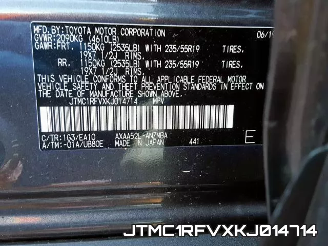 JTMC1RFVXKJ014714 фото 2