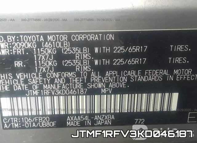 JTMF1RFV3KD046187 фото 10