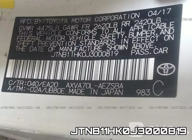 JTNB11HK0J3000819 фото 10