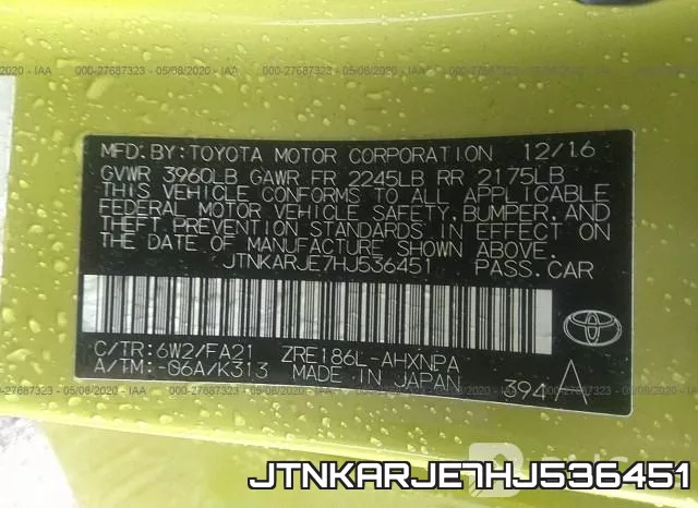 JTNKARJE7HJ536451 фото 10