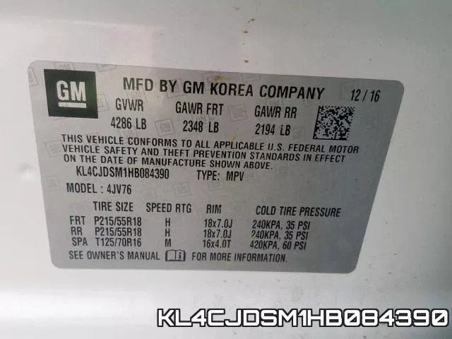 KL4CJDSM1HB084390 фото 2