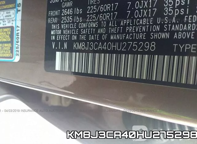 KM8J3CA40HU275298 фото 10