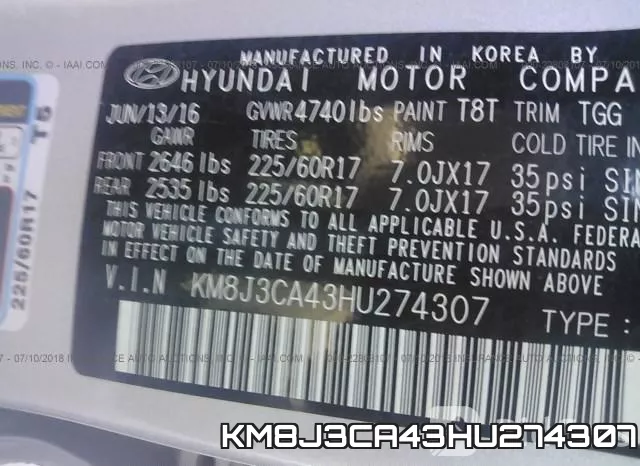 KM8J3CA43HU274307 фото 10