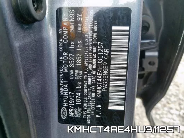 KMHCT4AE4HU311257 фото 2
