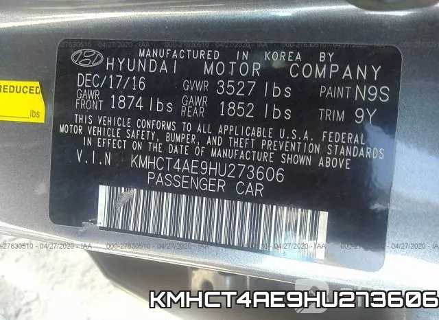 KMHCT4AE9HU273606 фото 10