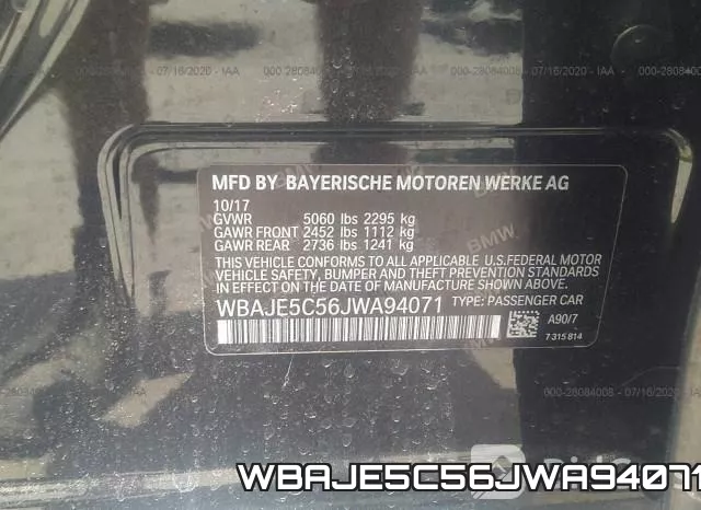 WBAJE5C56JWA94071 фото 10
