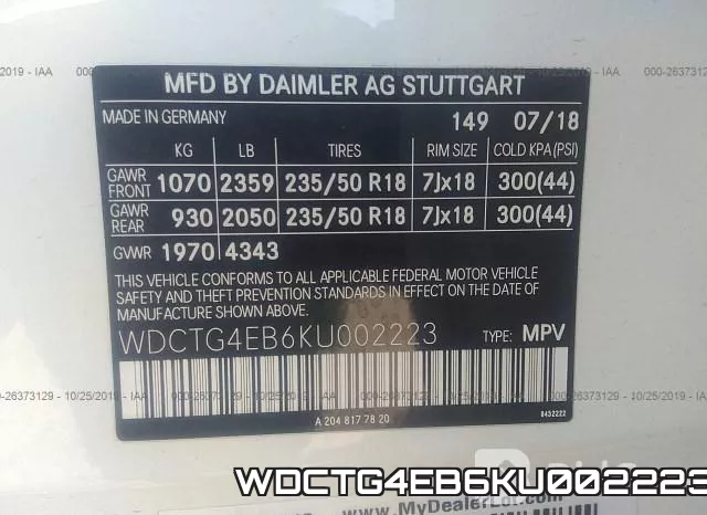 WDCTG4EB6KU002223 фото 10