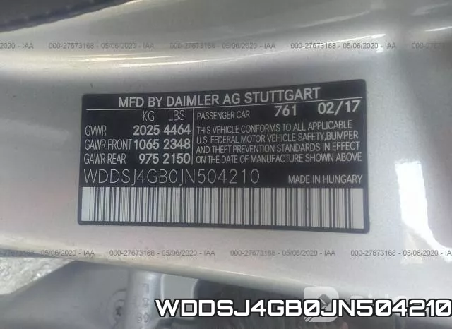 WDDSJ4GB0JN504210 фото 10