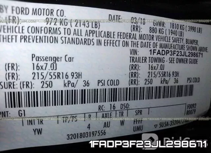 1FADP3F23JL298671 фото 10