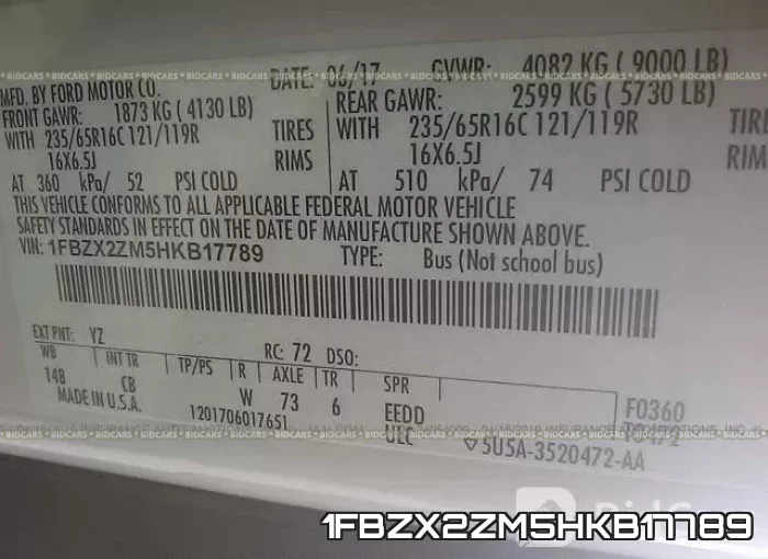 1FBZX2ZM5HKB17789 фото 10
