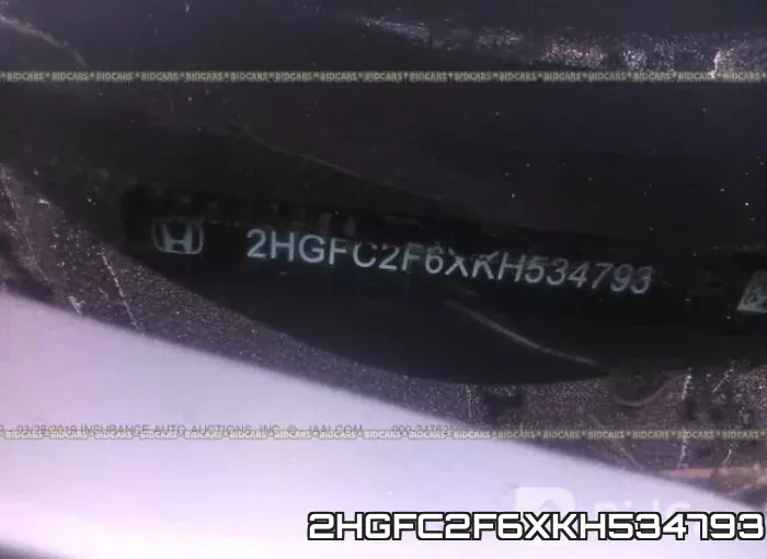 2HGFC2F6XKH534793 фото 10