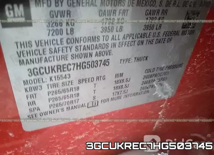 3GCUKREC7HG503745 фото 10