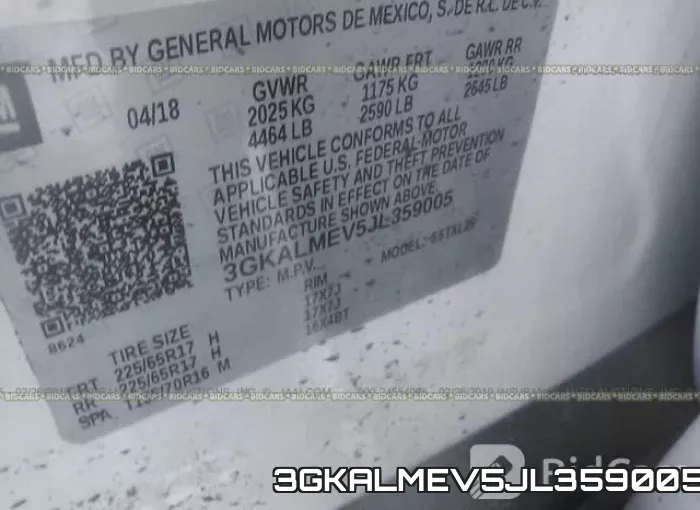 3GKALMEV5JL359005 фото 10