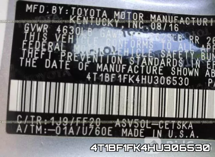 4T1BF1FK4HU306530 фото 10