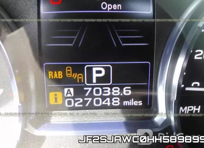 JF2SJAWC0HH589899 фото 8