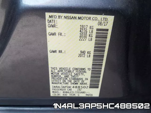 1N4AL3AP5HC488502 фото 2