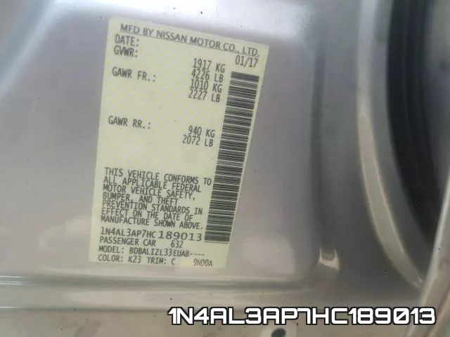 1N4AL3AP7HC189013 фото 2