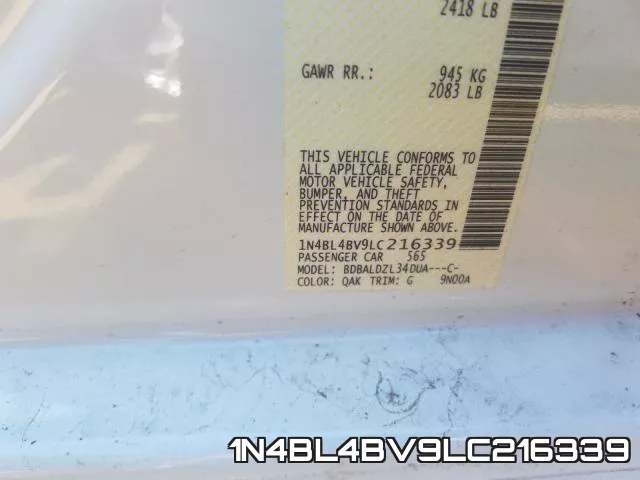 1N4BL4BV9LC216339 фото 2