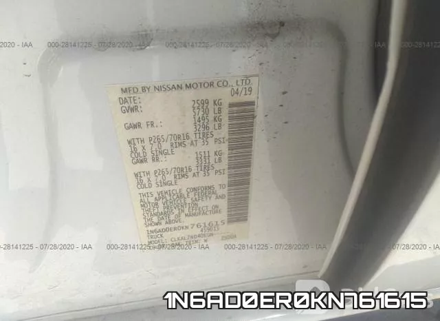 1N6AD0ER0KN761615 фото 9
