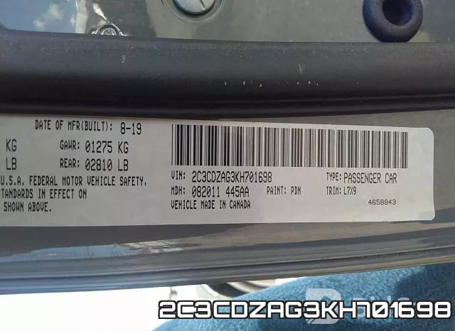 2C3CDZAG3KH701698 фото 10
