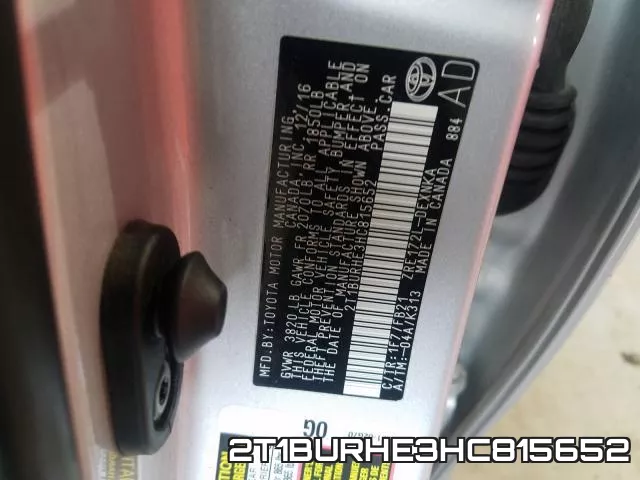 2T1BURHE3HC815652 фото 2