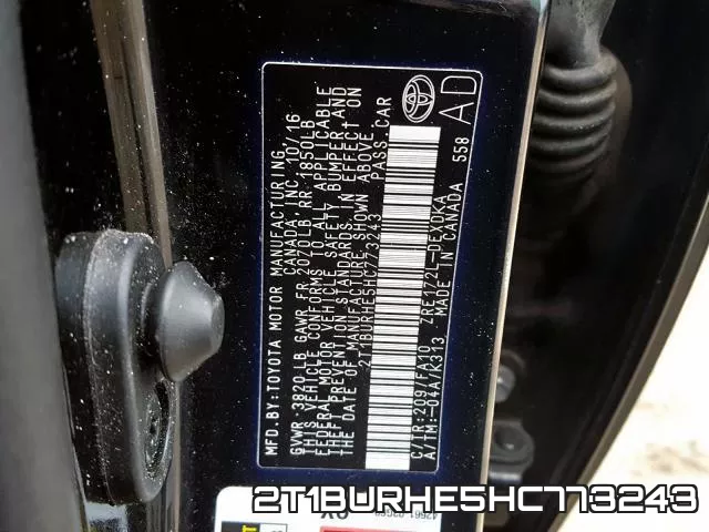 2T1BURHE5HC773243 фото 2