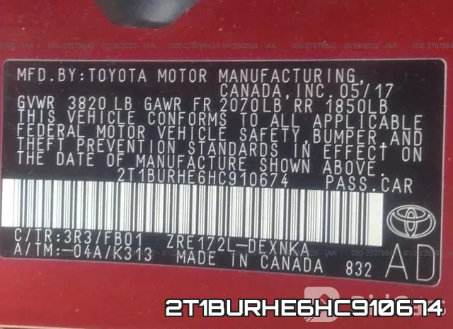 2T1BURHE6HC910674 фото 10