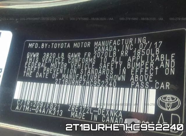 2T1BURHE7HC952240 фото 10