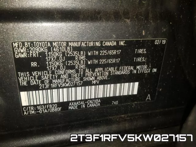 2T3F1RFV5KW027157 фото 2