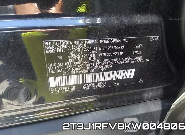 2T3J1RFV8KW004806 фото 10