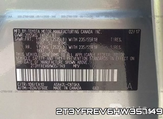 2T3YFREV6HW357149 фото 10